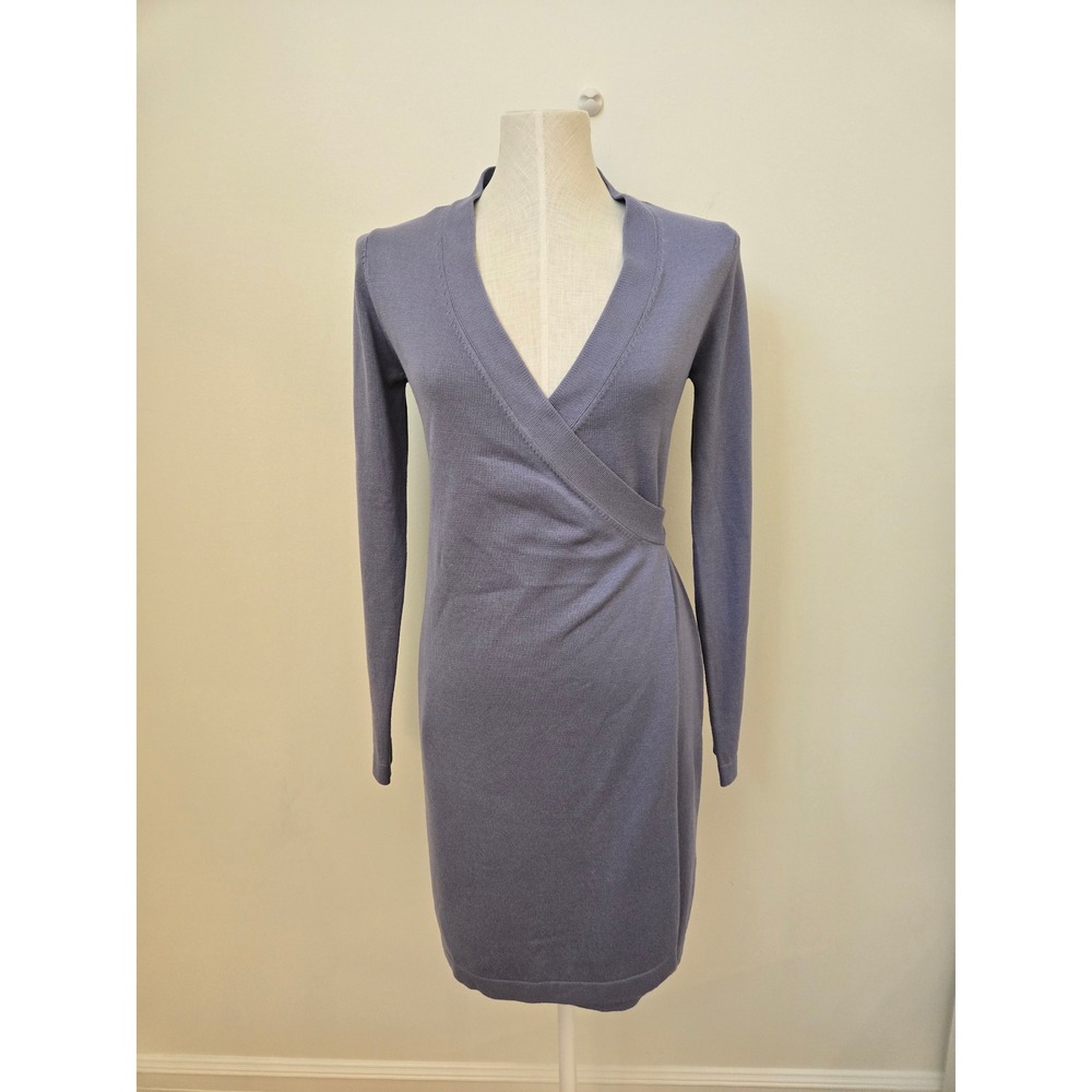 Lulus Lavender Knit‎ Wrap Sweater Dress Size Small Long Sleeve Tie Waist